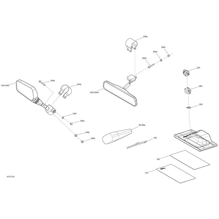 Central Mirror Kit by Can-Am