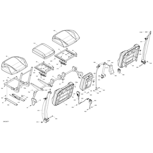 Central Seat Base Assy by Can-Am