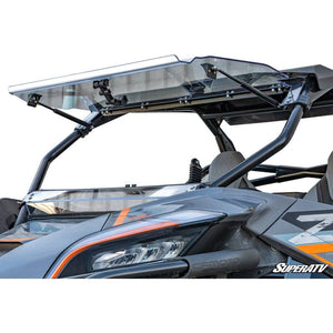 CFMOTO ZForce 950 Scratch Resistant Flip Windshield by SuperATV FWS-CF-ZF950-70 Folding Windshield FWS-CF-ZF950-70 SuperATV