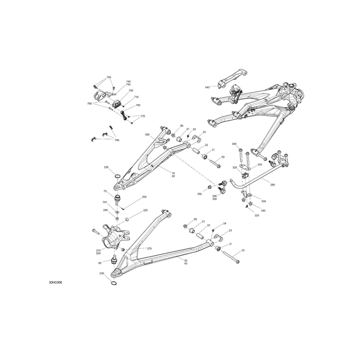 Chalk, LH Upper Suspension Arm by Can-Am