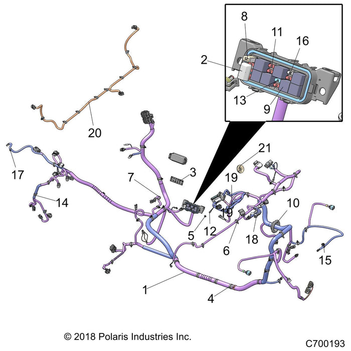 Chassis Harness Display, 7 In by Polaris