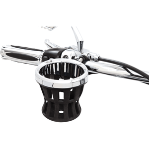 Chrome Drink Holder W/Black Clamp 7/8"-1" By Ciro 50413 Drink Holder 0636-0022 Parts Unlimited