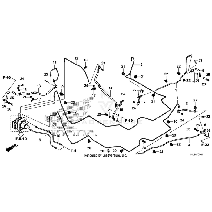 Clamp B, Left Front Brake Hose by Honda