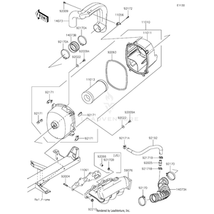 Clamp by Kawasaki 92170-1448 OEM Hardware 92170-1448 Off Road Express Peach St