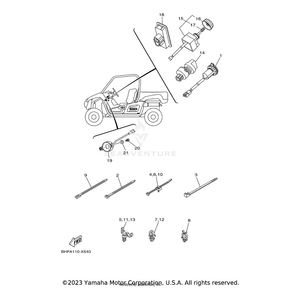 Clamp by Yamaha 5B4-F1338-00-00 OEM Hardware 5B4-F1338-00-00 Off Road Express