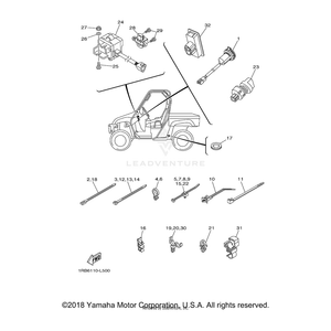 Clamp by Yamaha 90464-12012-00 OEM Hardware 90464-12012-00 Off Road Express