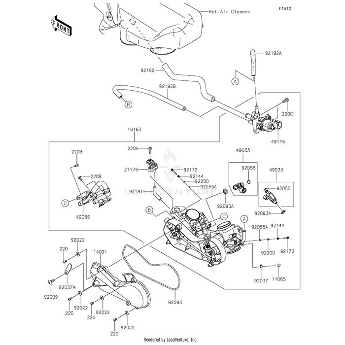 Clamp,L=45 by Kawasaki