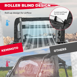 Clear Full Rear Windshield for Polaris RZR XP 1000 /4 by Kemimoto B0110-10001BK Rear Windshield B0110-10001BK Kemimoto