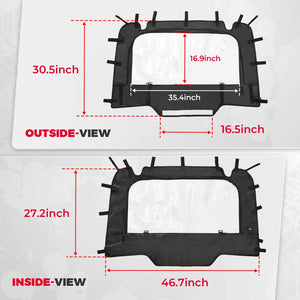 Clear Full Rear Windshield for Polaris RZR XP 1000 /4 by Kemimoto B0110-10001BK Rear Windshield B0110-10001BK Kemimoto