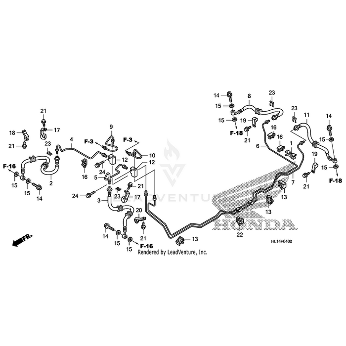 Clip, Brake Pipe by Honda