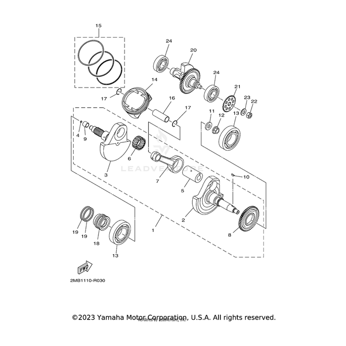 Clip, Piston Pin by Yamaha