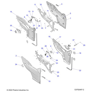 Clip-Rear Door Rod by Polaris 5454637 OEM Hardware P5454637 Off Road Express