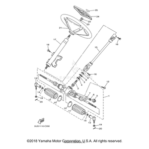 Column, Steering by Yamaha 5UG-F3811-00-00 OEM Hardware 5UG-F3811-00-00 Off Road Express