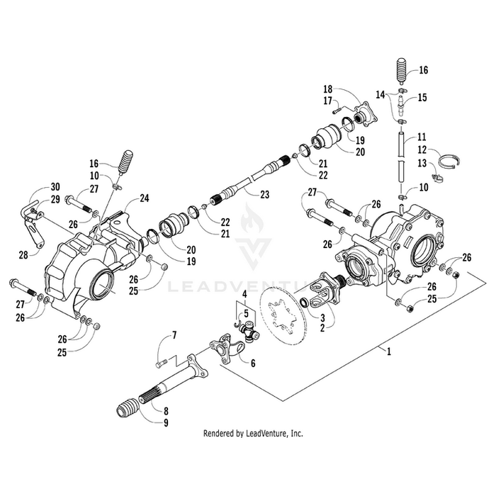 Complete Front Gearcase Assembly By Arctic Cat