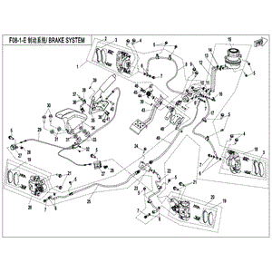 Complete Hydraulic Brake System by CF Moto 5BW1-081000-10001 OEM Hardware 5BW1-081000-10001 Northstar Polaris