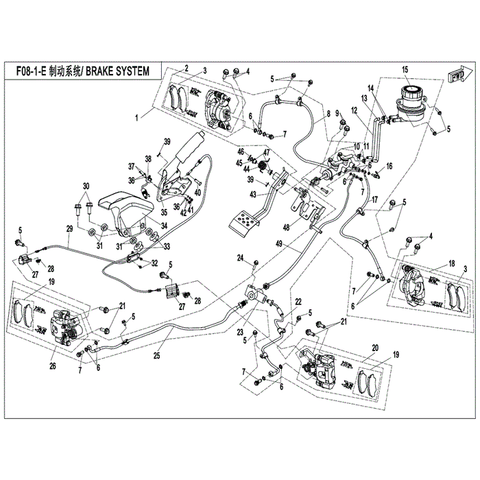 Complete Hydraulic Brake System by CF Moto