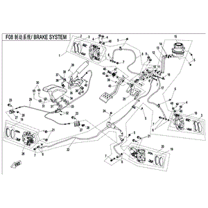 Complete Hydraulic Brake System by CF Moto 5BWC-081000-00001 OEM Hardware 5BWC-081000-00001 Northstar Polaris