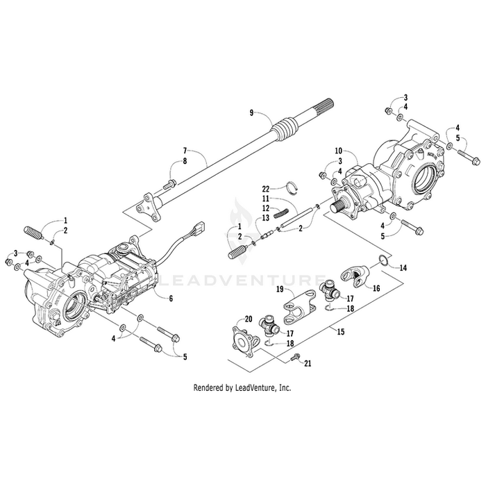 Complete Rear Drive Gearcase Assembly By Arctic Cat