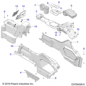 Console-Center,Rear,Blk,Mp by Polaris 5455722-070 OEM Hardware P5455722-070 Off Road Express