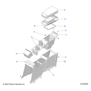 Console-Center,Top,Rear,Blk by Polaris 5452914-070 OEM Hardware P5452914-070 Off Road Express