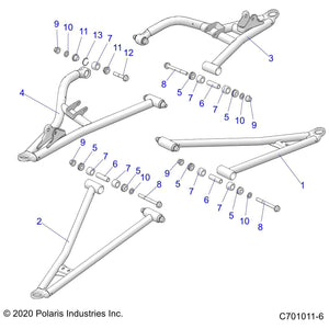 Control Arm, Front, Upper, Left by Polaris 1023223-458 OEM Hardware P1023223-458 Off Road Express