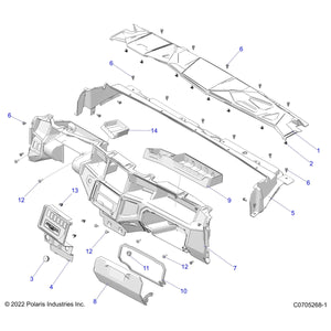 Controls Console Panel Assembly Glos by Polaris 2636379-070 OEM Hardware P2636379-070 Off Road Express