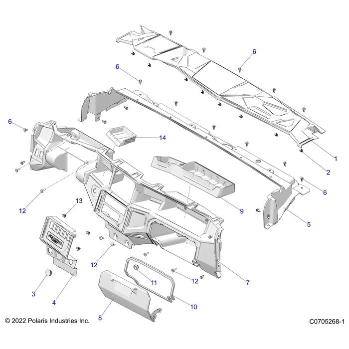 Controls Console Panel Assembly Glos by Polaris