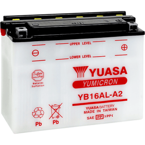 Conventional Battery 12 V By Yuasa YUAM22162 Conventional Acid Battery YB16AL-A2 Parts Unlimited Drop Ship