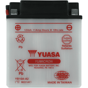 Conventional Battery 12 V By Yuasa YUAM221AY Conventional Acid Battery YB10A-A2 Parts Unlimited Drop Ship
