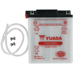 Conventional Battery 12 V By Yuasa YUAM2221Y Conventional Acid Battery YB12AL-A Parts Unlimited Drop Ship