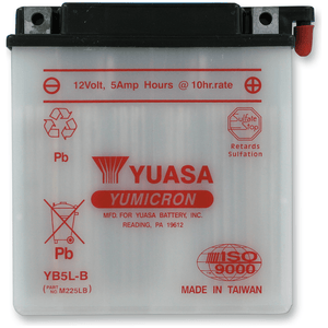 Conventional Battery 12 V By Yuasa YUAM225LB Conventional Acid Battery YB5L-B Parts Unlimited