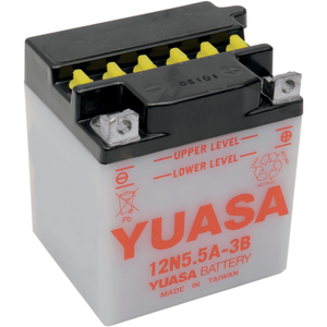 Conventional Battery 12 V By Yuasa YUAM22A5B Conventional Acid Battery Y12N5.5A-3B Parts Unlimited Drop Ship