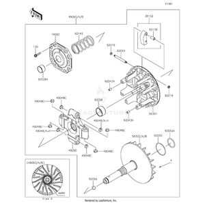 Converter-Drive,B Mark,White by Kawasaki 49093-0050 OEM Hardware 49093-0050 Off Road Express Peach St