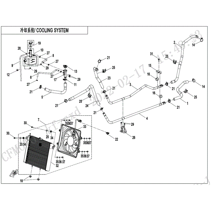 Coolant Filling Port by CF Moto