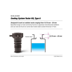 Cooling System Tester 15.75mm-20mm by Motion Pro 08-0559 Cooling System Tool 57-8838 Western Powersports Drop Ship