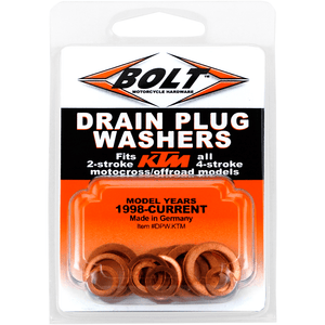 Copper Drain Plug Washer Set By Bolt DPW.KTM Oil Drain Plug Washer 0920-0154 Parts Unlimited