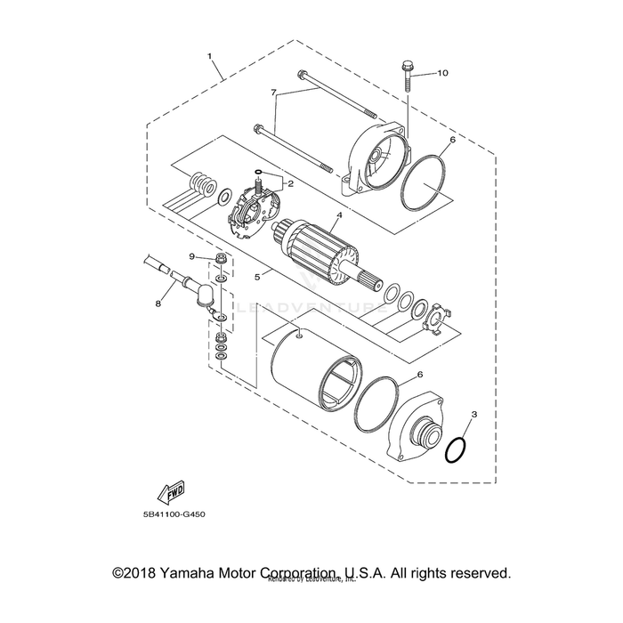 Cord, Starter Motor by Yamaha