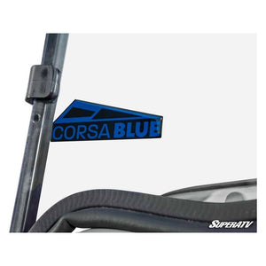 Corsa Blue Club Car Onward Scratch-Resistant Flip Down Windshield by SuperATV Folding Windshield SuperATV