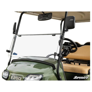 Corsa Blue E-Z-GO Freedom TXT Scratch-Resistant Flip Down Windshield by SuperATV FDWS-EZ-TXTF-70 Folding Windshield FDWS-EZ-TXTF-70 SuperATV