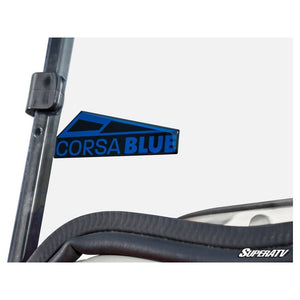 Corsa Blue E-Z-GO RXV Scratch-Resistant Flip Down Windshield by SuperATV Folding Windshield SuperATV