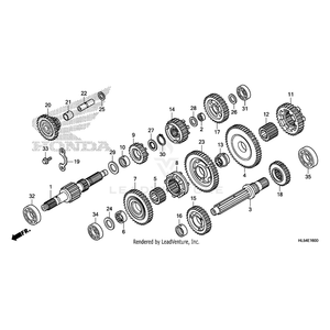 Countershaft by Honda 23221-HR0-F00 OEM Hardware 23221-HR0-F00 Off Road Express Drop Ship