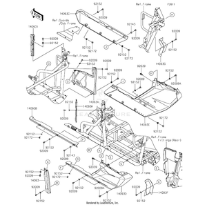 Cover,B-Pillar,Lh,Lower by Kawasaki 14093-1233 OEM Hardware 14093-1233 Off Road Express Peach St