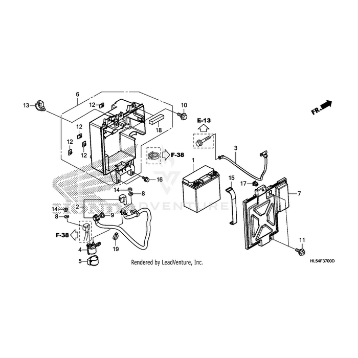 Cover, Battery by Honda