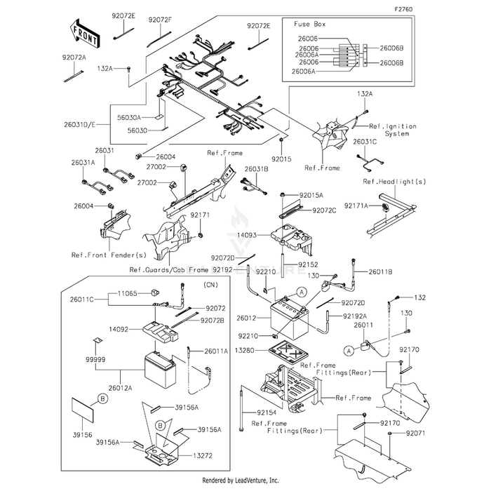 Cover,Battery by Kawasaki