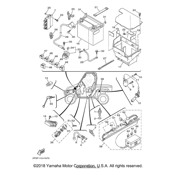 Cover, Battery by Yamaha