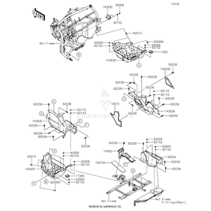 Cover,Center Console,Fr by Kawasaki 14093-0833 OEM Hardware 14093-0833 Off Road Express Peach St