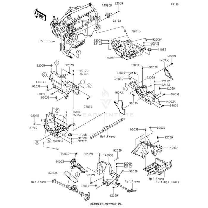 Cover,Center Console,Rr by Kawasaki