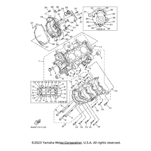 Cover, Crankcase 2 by Yamaha B5H-15421-00-00 OEM Hardware B5H-15421-00-00 Off Road Express