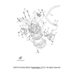 Cover, Cylinder Head Side 3 by Yamaha 5B4-11185-00-00 OEM Hardware 5B4-11185-00-00 Off Road Express