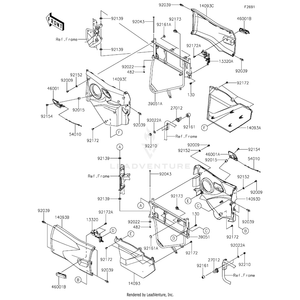 Cover,Door,Rear,Lh,Upper,Graystone by Kawasaki 14093-1254-56Z OEM Hardware 14093-1254-56Z Off Road Express Peach St